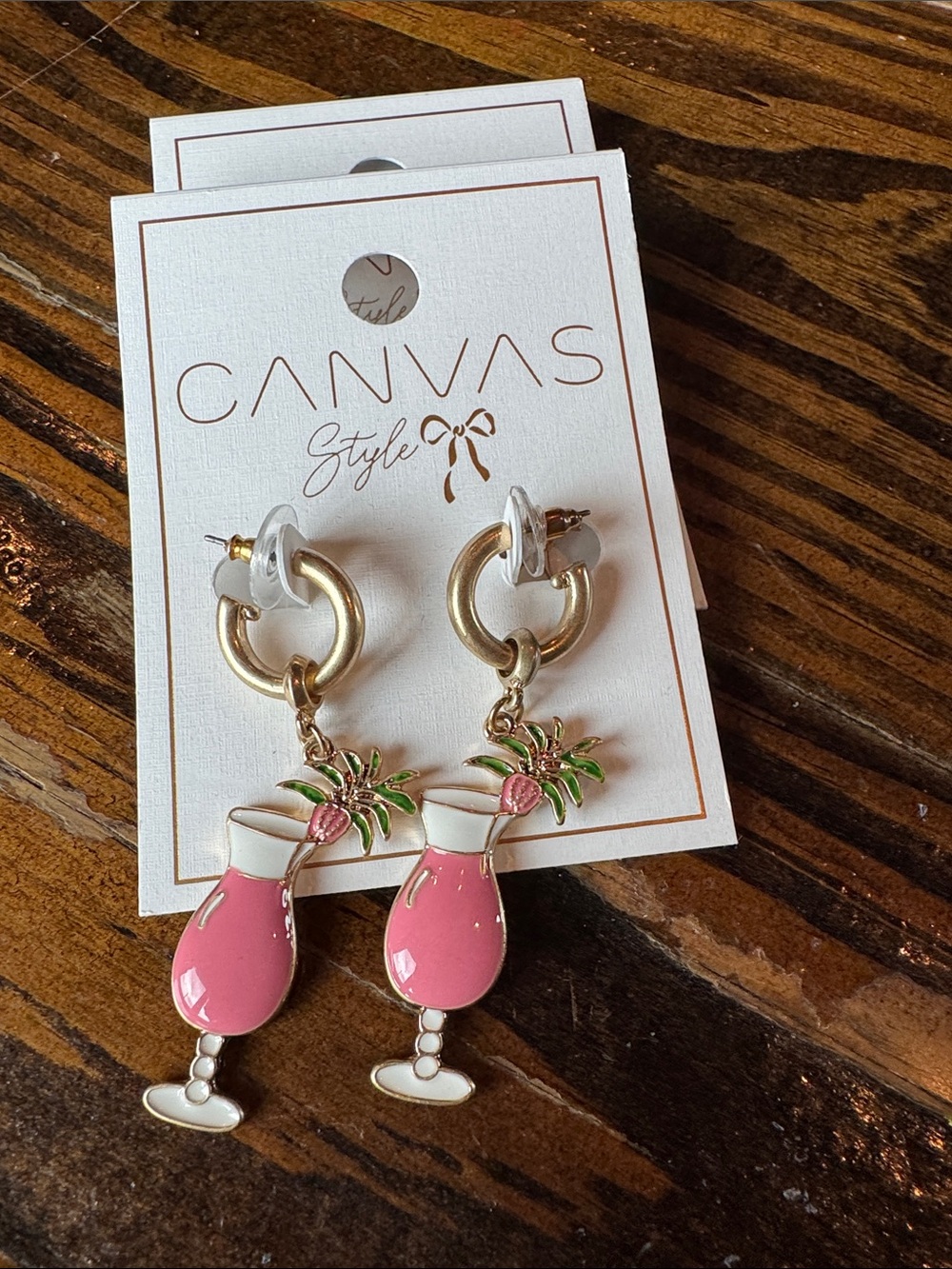 Pink Cocktail Dangle Earrings